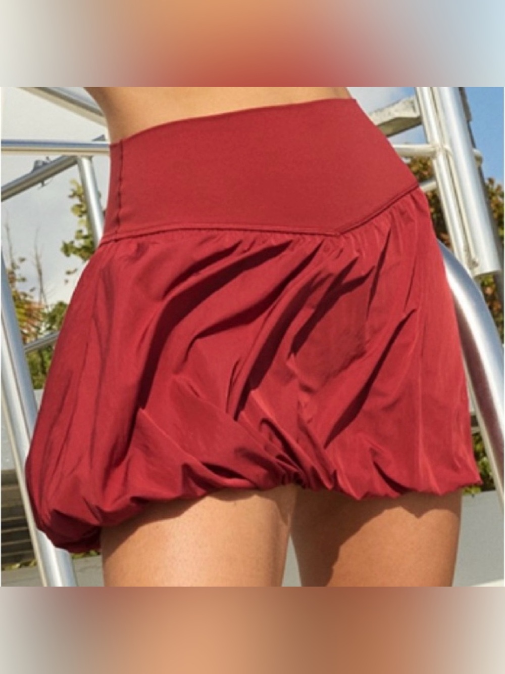 OFFLINE By Aerie Bubble Skort Summer Burgundy, Built In Shorts Comfy Size XS
